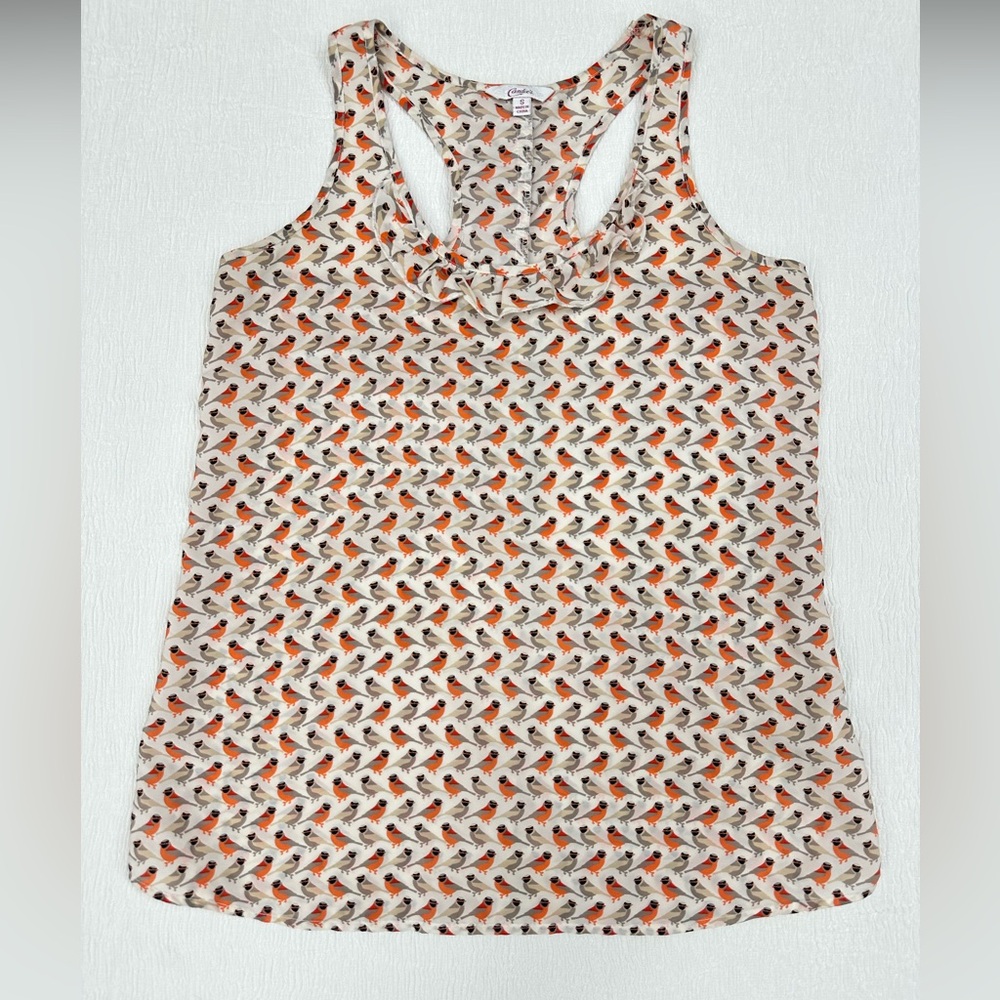 ☺️Sweet Chickadee Print Racerback Tank w/ Ruffles ✨ - Picture 8 of 8